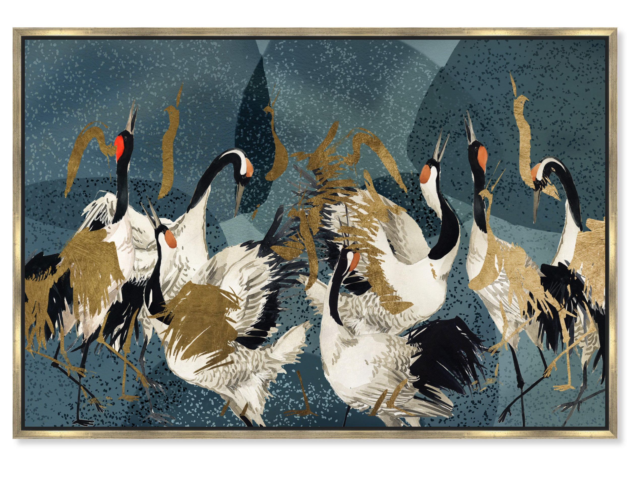 Oliver Gal Signature Crane Love by Oliver Gal - Canvas Art Print